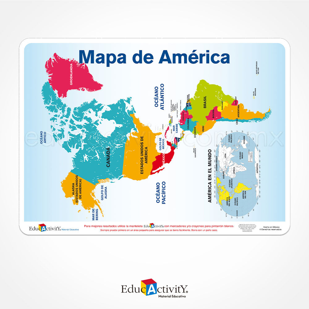 Manteleta Educativa Mapa de América